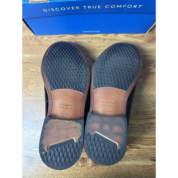 Nunn Bush Shoes Mens 9W Lincoln Penny Loafers Black Leather Casual 85538-009 - Picture 10 of 11